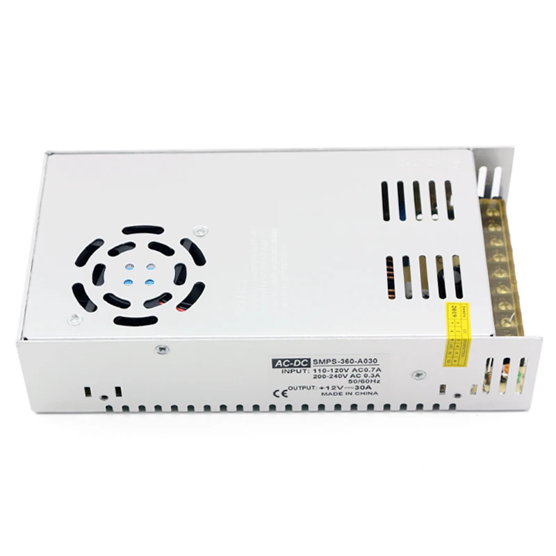 Источник питания DC12V 30ampAC100 120V 200 240V Контроль температуры вентилятор 12v 30a PSU