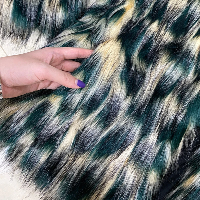 

Nerazzurri Winter multicolored faux fur coat women with hood Warm shaggy fluffy fur jackets for women womens plus size fashions