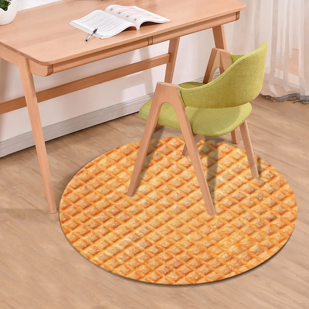 100*100 CM Living room dining Food 3D round carpet coffee table mat computer chair non-slip Bedroom Carpet pet Mats | Дом и сад