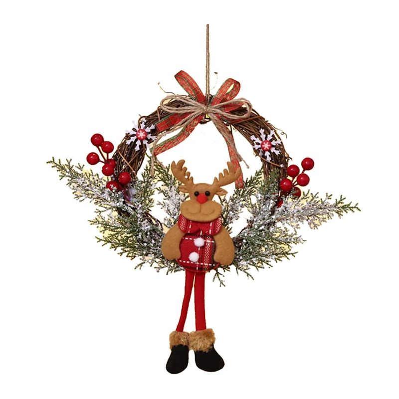 

Искусственный Рождественский венок для входной двери, стены, окна, фермерского дома, украшение для дома