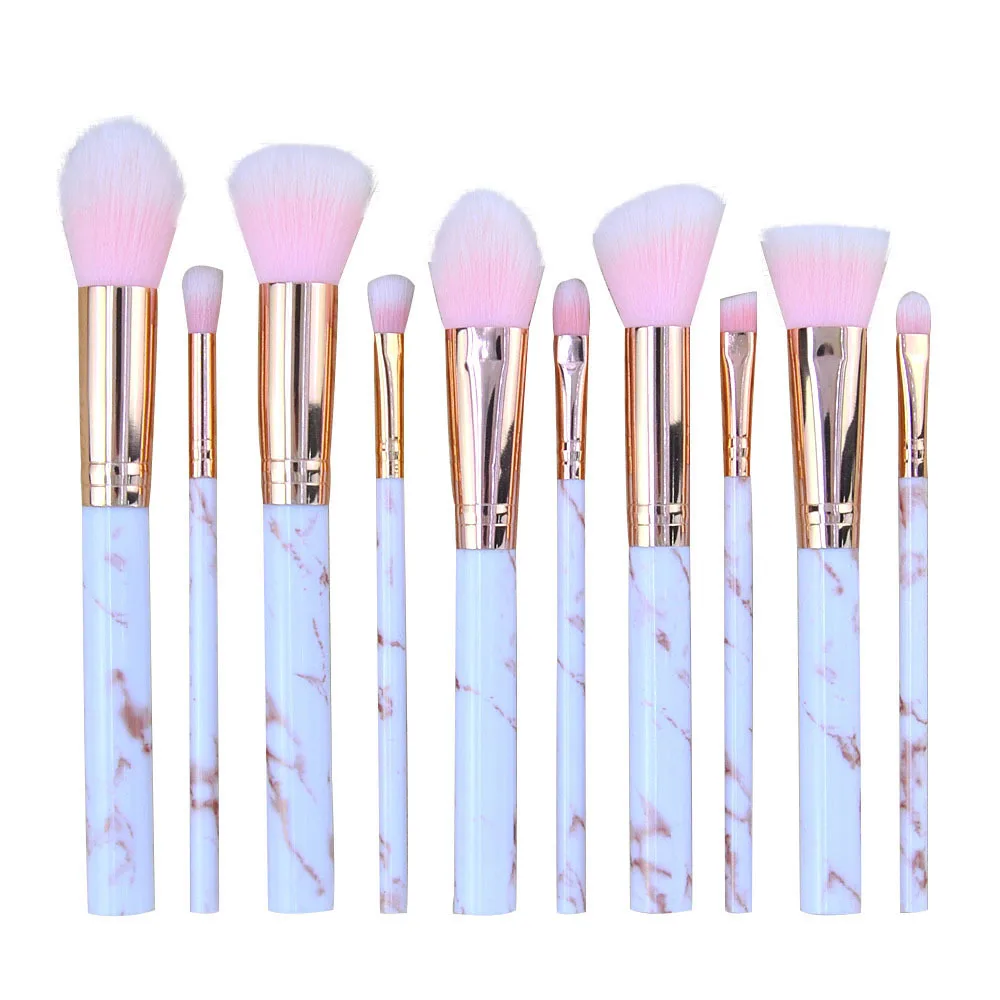 

Fashion 10Pcs/Sets Bucket Makeup Brush Set Eye Shadow Foundation Eyebrow Lip Brush Makeup Brushes Tool
