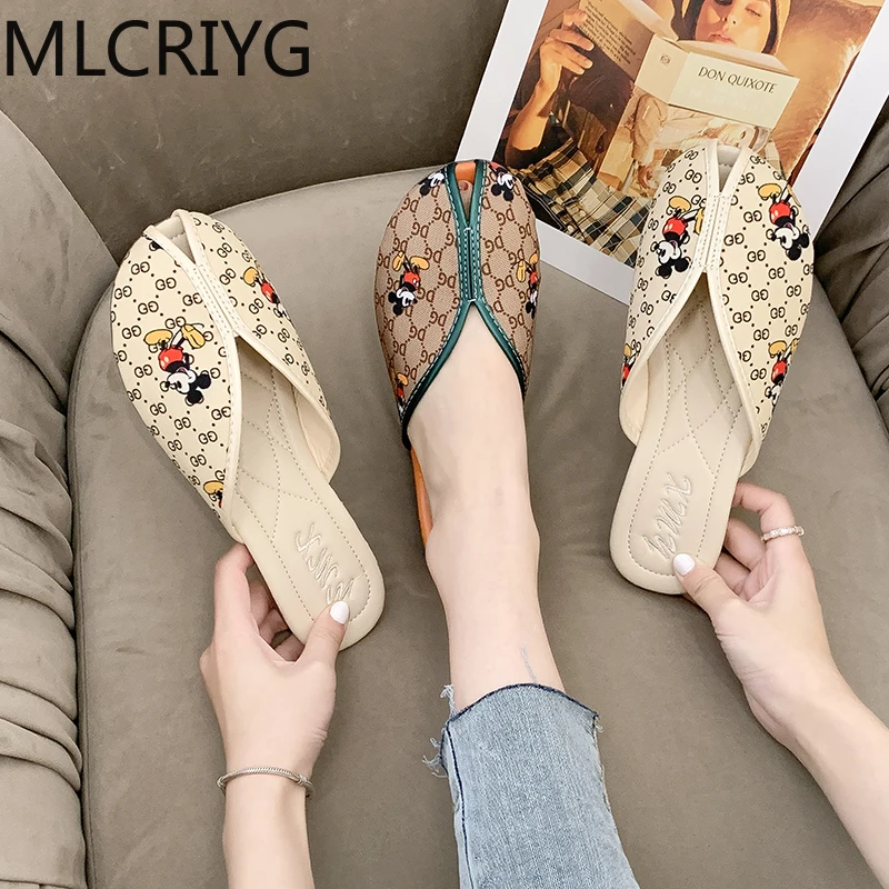 Ladies sandals comfortable canvas flat shoes women casual summer thick bottom indoor and outdoor slippers | Обувь