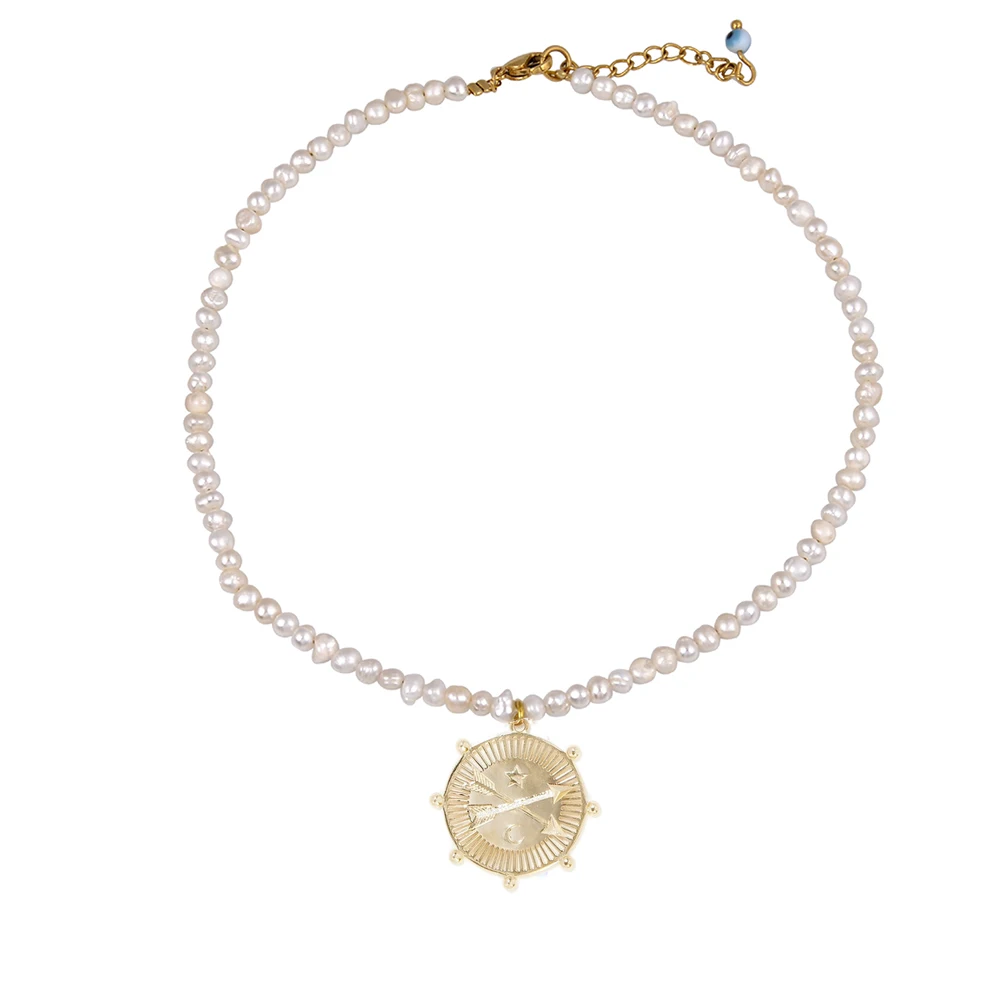 Лучший друг vsco девушка collares de moda цепочка культивированный настоящий натуральный жемчуг пресноводный жемчуг кулон бритва ожерелье для женщин - Окраска металла: necklace 4