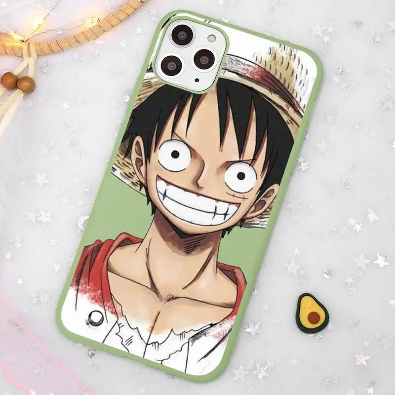 

Luffy cartoon brand Phone Case funda Candy Color for iPhone 11 12 mini pro XS MAX 8 7 6 6S Plus X SE 2020 XR