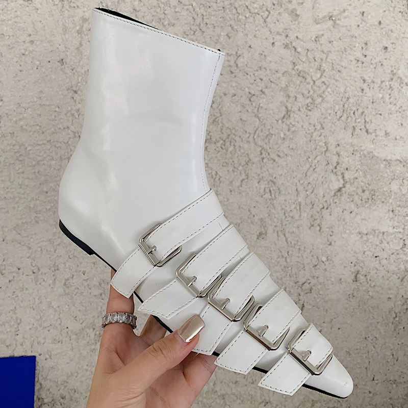 

Женские ботильоны с острым носком, короткие современные ботинки, весна-осень 2021, женские модные ботинки на плоской подошве, дамские ботинки ...