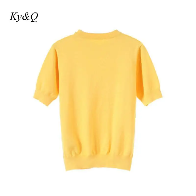 Брендовый дизайнерский Повседневный пуловер 2020 Женский Желтый Вязаный топ с