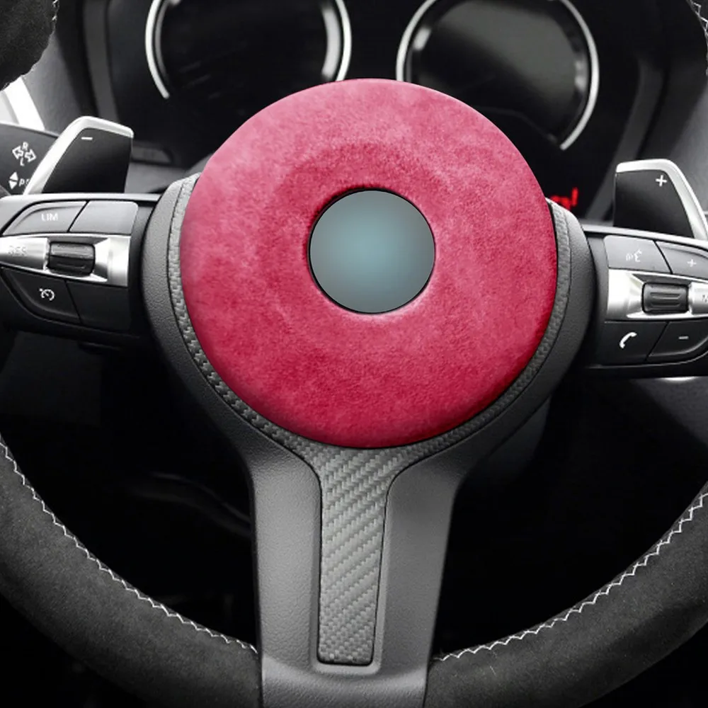 

New Suede Car Steering Wheel Airbag Decoration For BMW F Chassis 1 2 3 4 Series Automobiles, Parts & Accessories