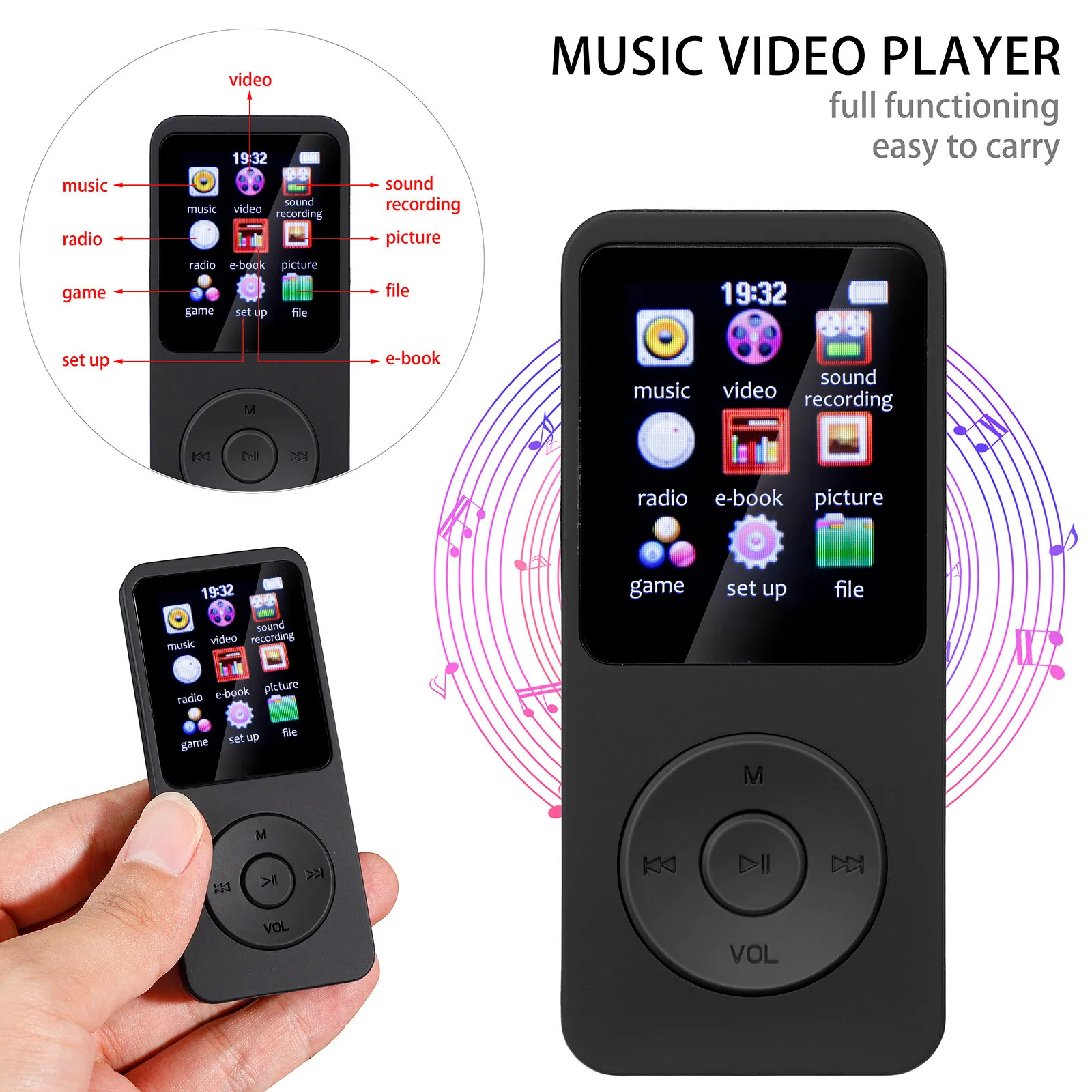 

Модный mp3-плеер, спортивный MP3-плеер, студенческие музыкальные плееры, спортивный Bluetooth Внешний воспроизведение электронной книги, мини mp3-му...