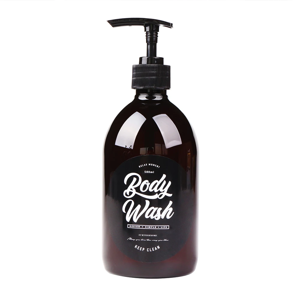 Body Wash 500 мл бутылка для хранения шампуня для жирной ванны коричневый скандинавский милый Жидкий лосьон дорожная бутылка для хранения Органайзер Декор - Цвет: Body Wash