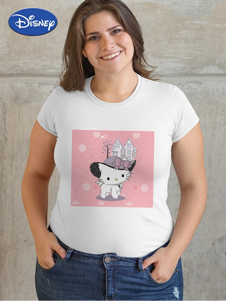 

England Marie Cat Casual T Shirt Ropa Tumblr Mujer Plus Size Women's Clothing Grunge Aesthetic 2021 New Valentines Day Gift Cute