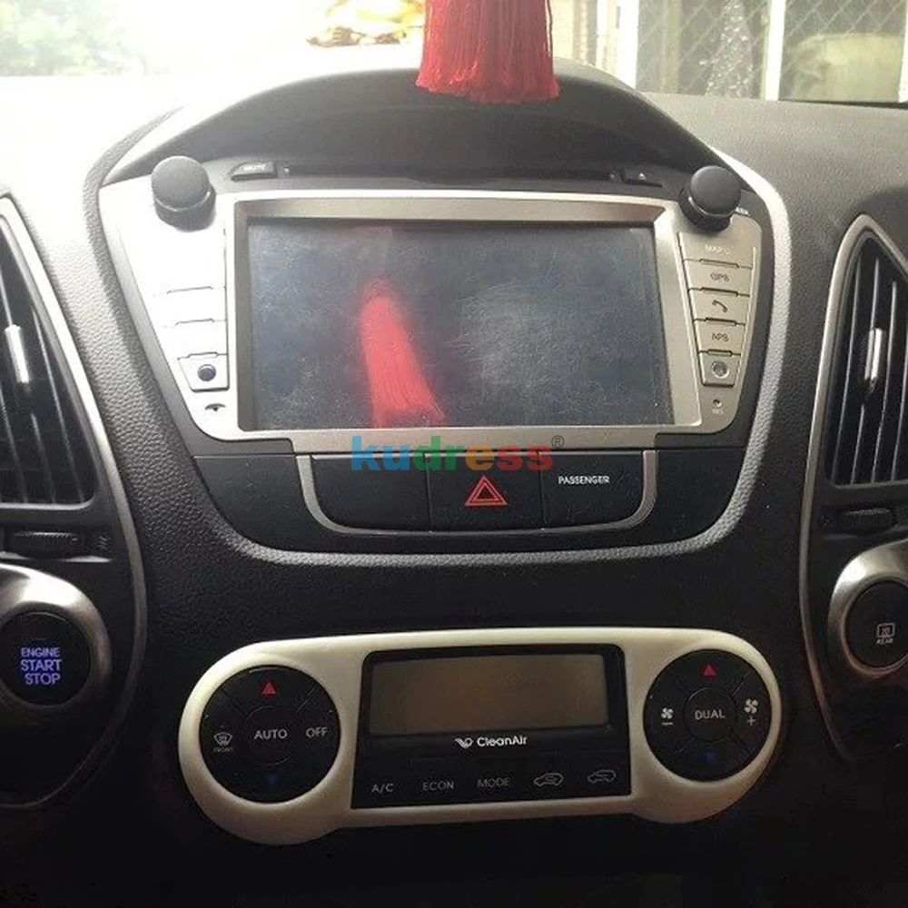 Для hyundai Tucson ix35 2011- Автомобильный интерьер молдинги хром центр управления декоративная крышка рамка отделка, наклейки