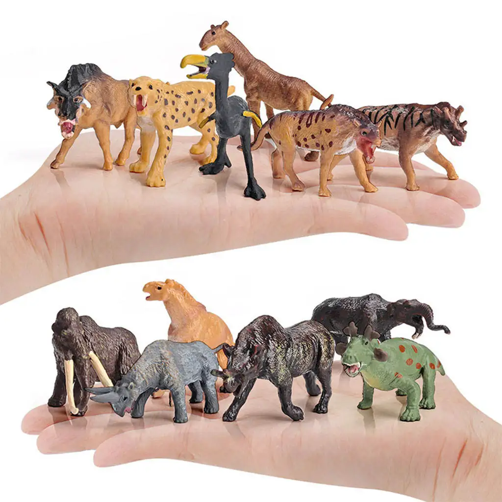 

12Pcs/Set Plastic Safari Animal Figures Desktop Decoration Animals Playset Prehistoric Wildlife Animals for Gift Kids Toddlers
