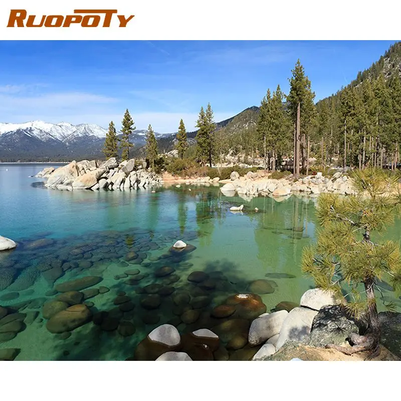 Алмазная живопись RUOPOTY с деревом полноразмерная вышивка ручной работы крестиком