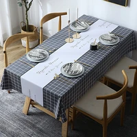 1pc plaid decorative pvc table cloth waterproof oilproof thick rectangular wedding dining table cover coffee tea table cloth
