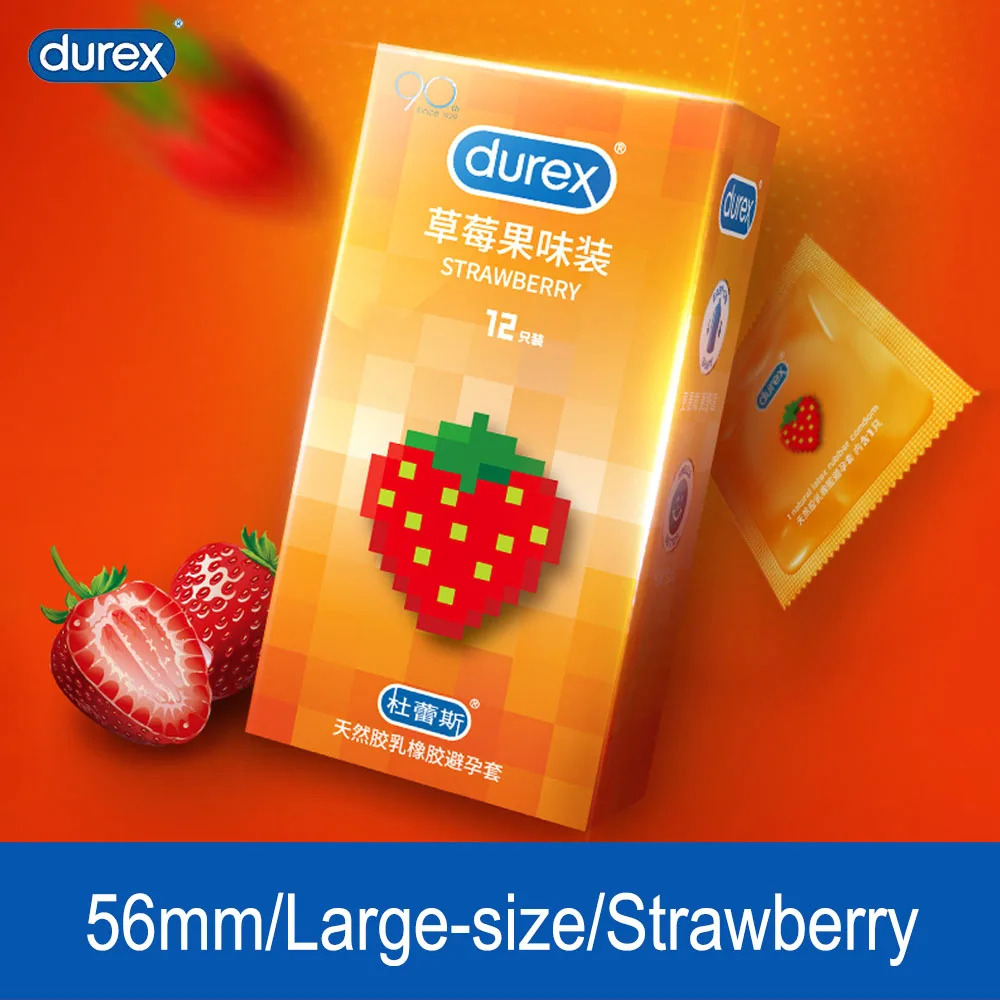 Durex клубника презервативы 56 мм Большой Размеры гладкая потворствовать способный
