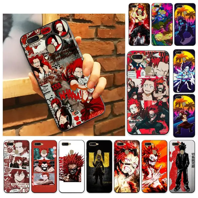 

FHNBLJ Eijiro Kirishima Red Riot Anime Phone Case For Oppo Reno2 A9 A5 TPU Shell For Realme C3 6 Pro F5 F9 Funda Capa