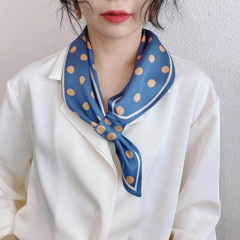 Женский шелковый шарф с пряжкой Яркий Декоративный шифоновый хиджаб в голубую