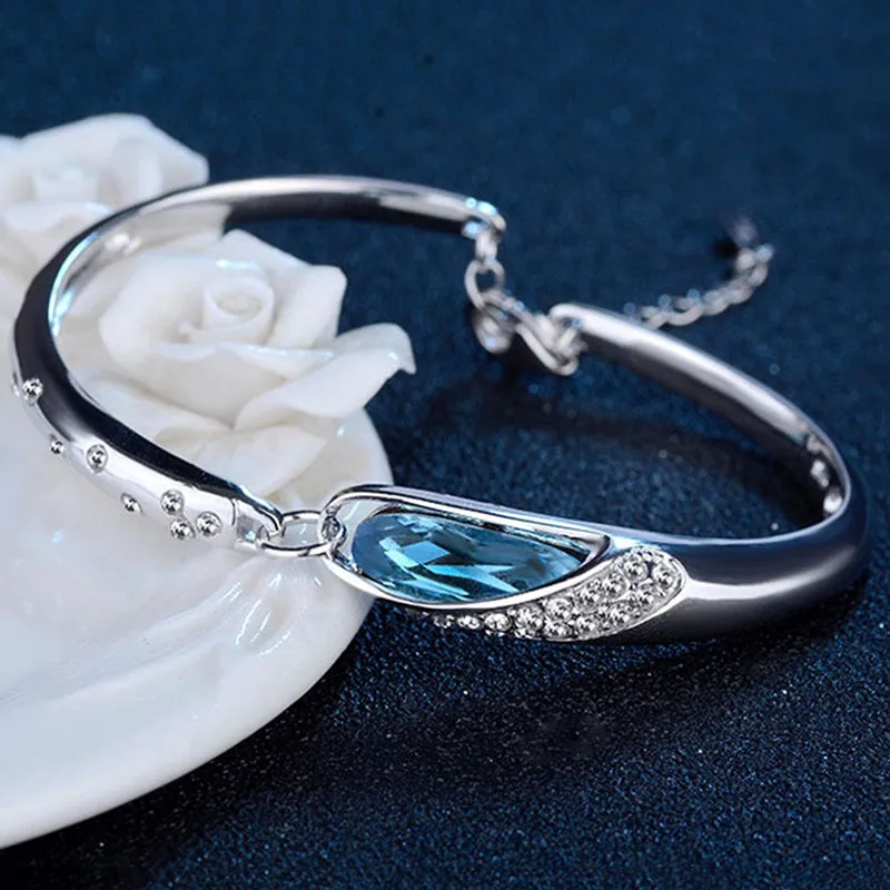 2021 модные ювелирные изделия Новые кристаллы для женщин браслет синий