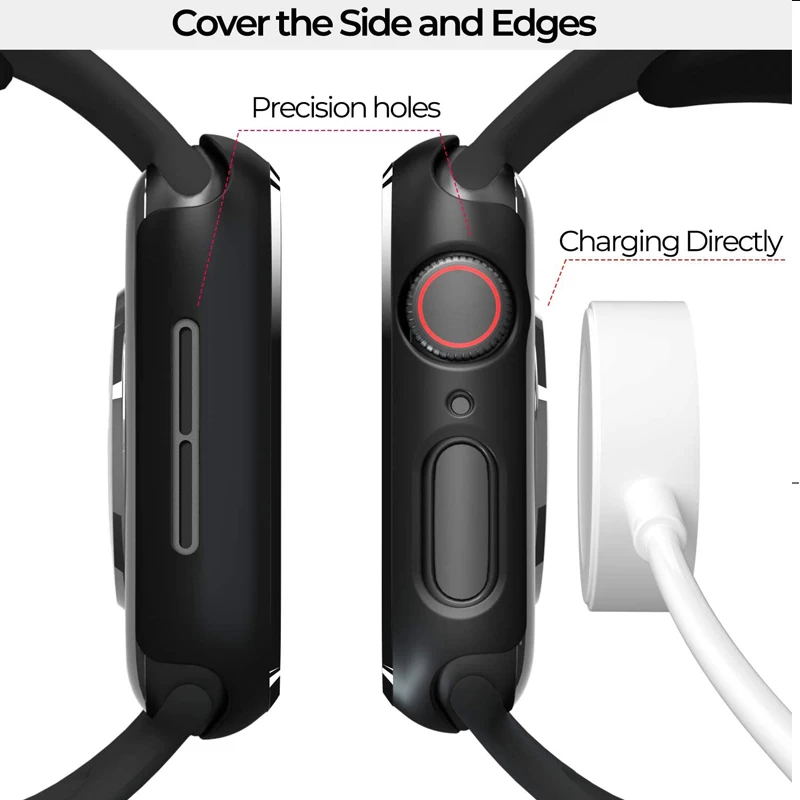 Watch Cover+Tempered Glass for Apple Watch Case 45mm 41mm 44mm 40mm 42mm 38mm,Bumper+Screen Protector for Iwatch 7 SE 6 5 4 3 2