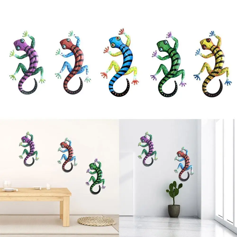 

Iron Garden Villa Lizard Art Decoration Ornaments Outdoor Home Patio Metal Decoration Fence Wall Decor Metal Lizard K7G4
