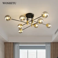 modern led chandeliers gold ceiling lights for living room bedroom home decor magic bean shape indoor lighting e27 fixture