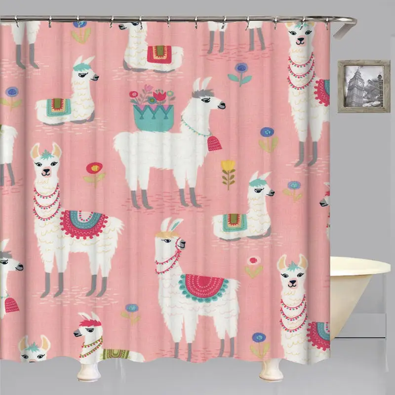Милый фланелевый нескользящий коврик для ванной с рисунком ламы коврики туалета