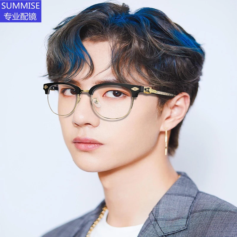

2021Handmade Retro Eyewear Blue Light Glasses Prescription Myopia Glasses Men Luxury Hearts Eyewear Top Quality CH13