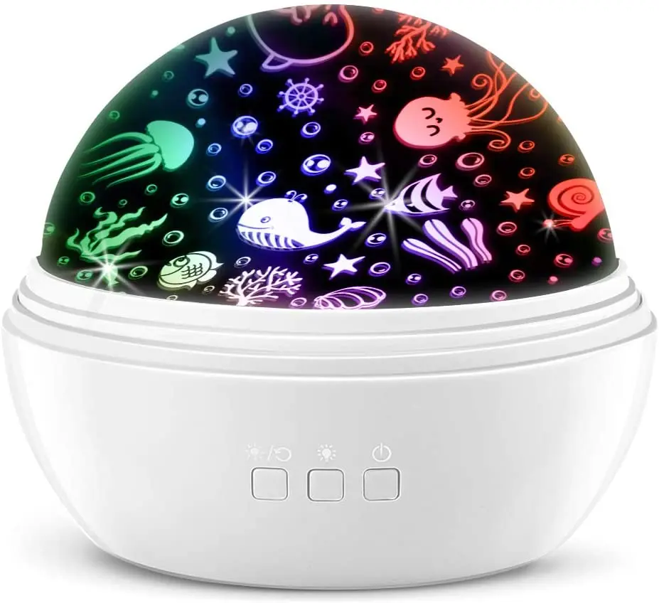 Детский ночник 360° °   Вращающийся звездный ночник-проектор для ребенка, проектор с океанской волной для украшения детской спальни