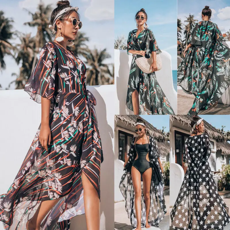 Летняя женская накидка на бикини купальник с коротким рукавом кардиган