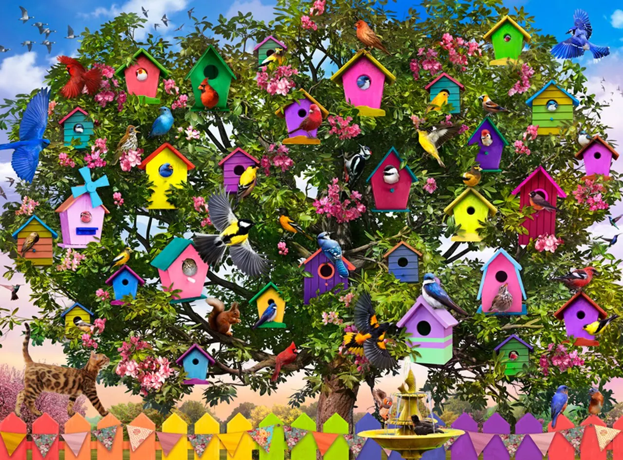 

Jmine Div 5D Bird Birdhouse Full Diamond Painting cross stitch kits art High Quality Animal 3D paint by diamonds