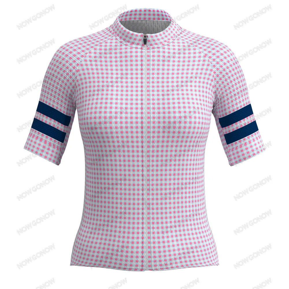 Женская веломайка с коротким рукавом летняя велосипедная одежда в квадратный