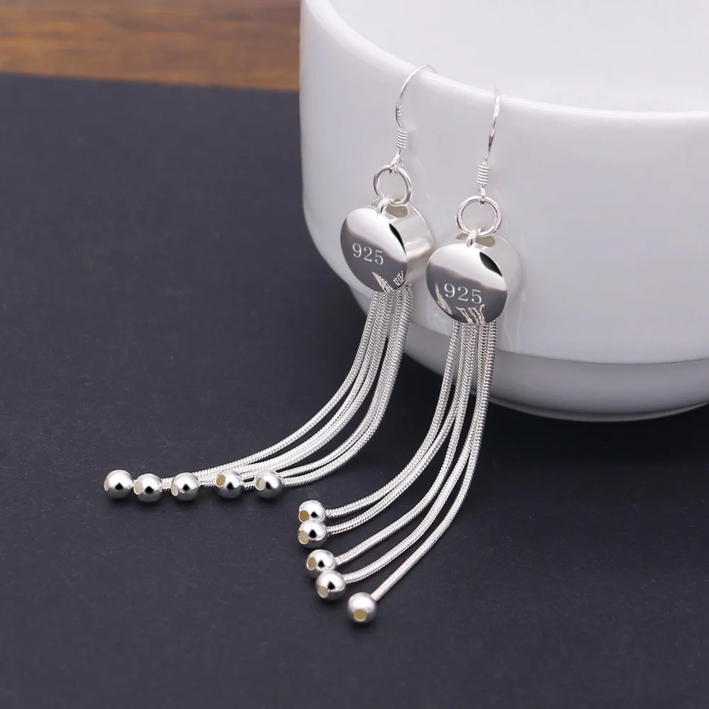 Новые однотонные 925 Серебряные серьги Для женщин с геометрическими элементами