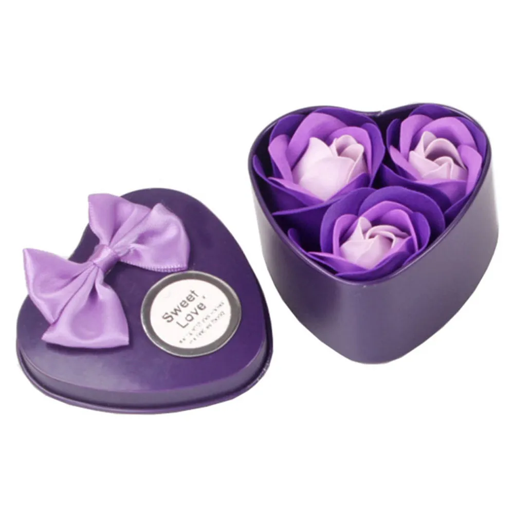 Valentine's Day 3Pcs Heart Scented Bath Body Petal Rose Flower Soap Wedding Decoration Gift favor gifts for luxurious bath | Красота и
