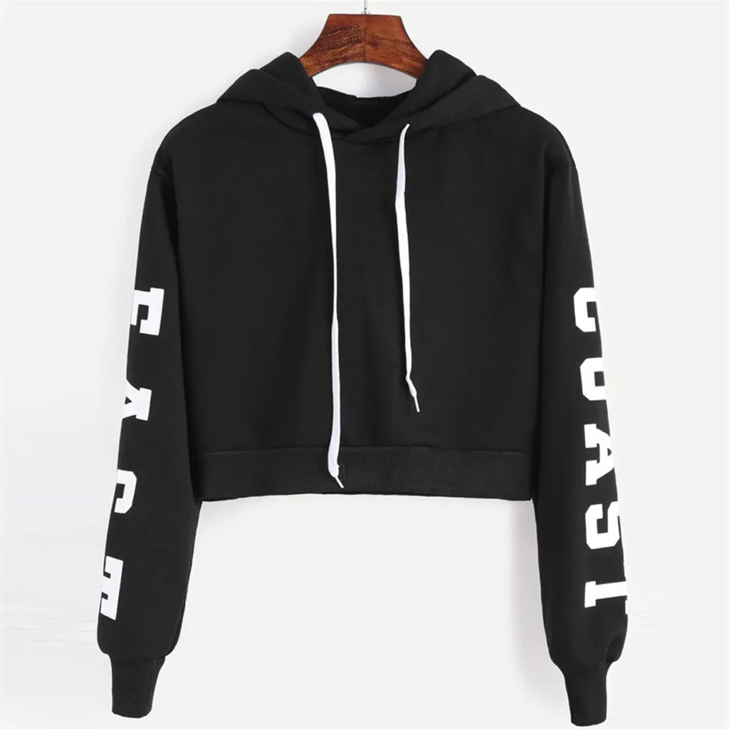 Sweetshirts Autumn Long Sleeve Sweatshirt Hooded Pullover Tops Letters Blouse Hoodie Las Mujeres Спортивный Костюм Женск#B