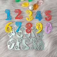 new numbers with flowers metal cutting die mould scrapbook decoration embossed photo album decoration card making diy