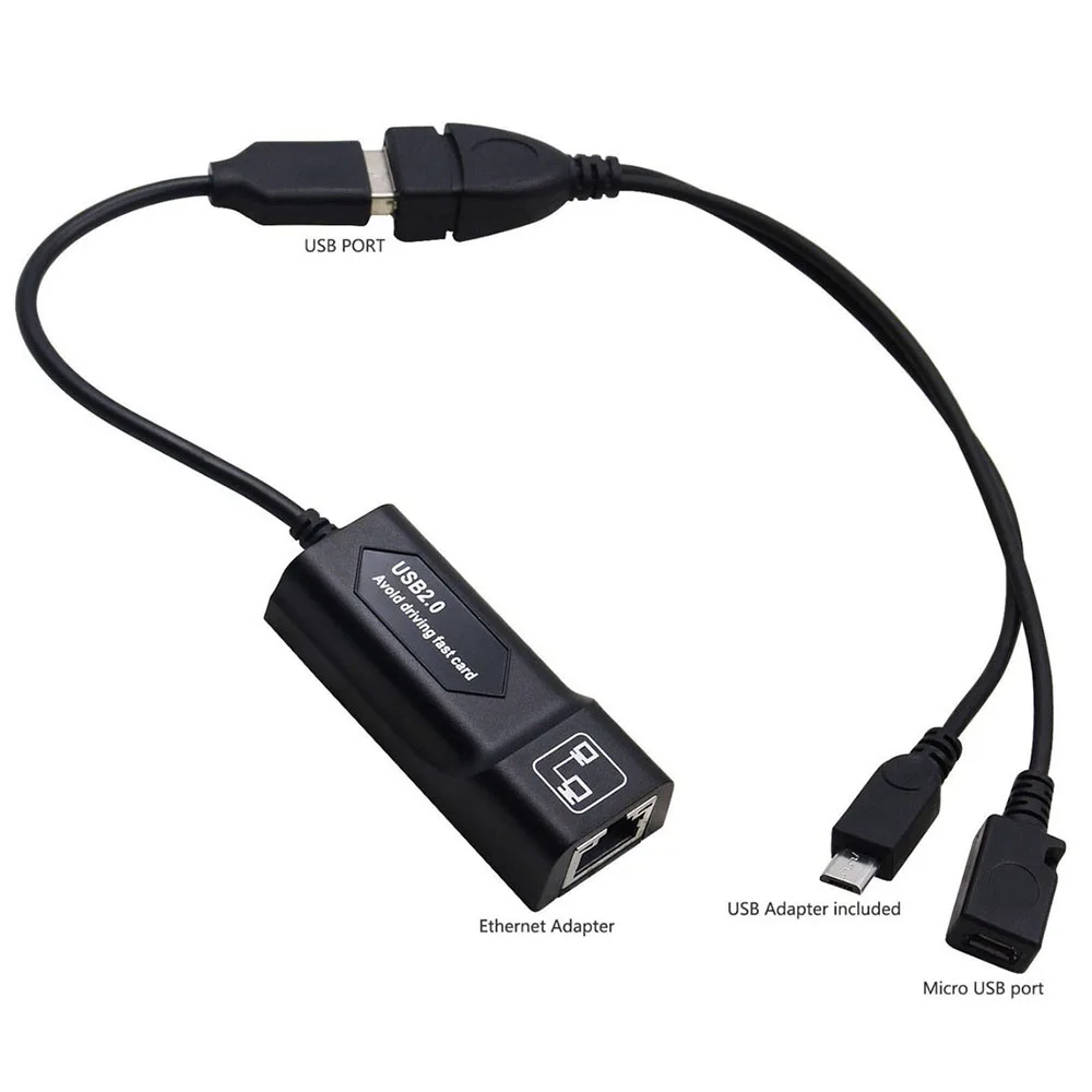 Ethernet-адаптер LAN для AMAZON FIRE TV 3 или STICK GEN 2 останавливающий буферный микро OTG USB 0