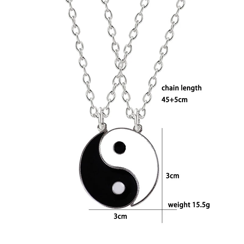 

Fashion Couple Necklace Chinese Style Retro Yin Yang Tai Chi Alloy Pendant For Best Friend Birthday Gift Friendship Jewelry 2020