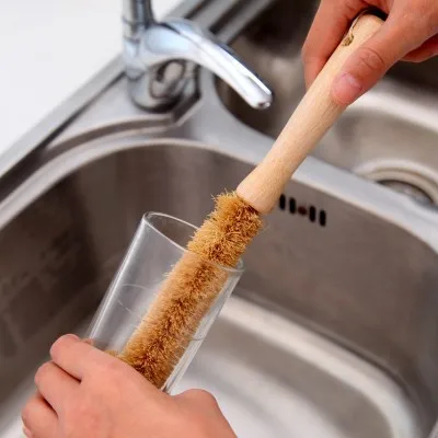 Щетка для бутылки с длинной деревянной ручкой щетка очистки стаканчиков из