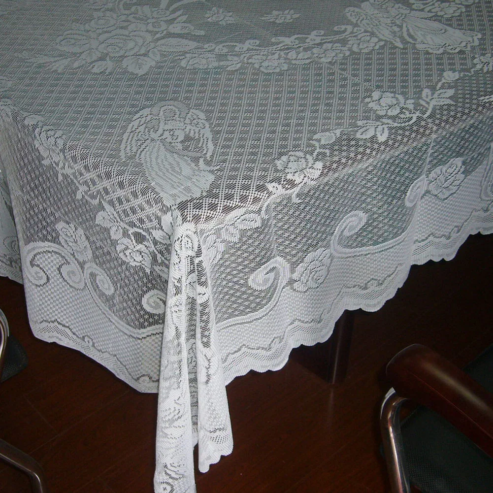 Вязаная скатерть для столовой белая Рождественская праздничная кухни домашний