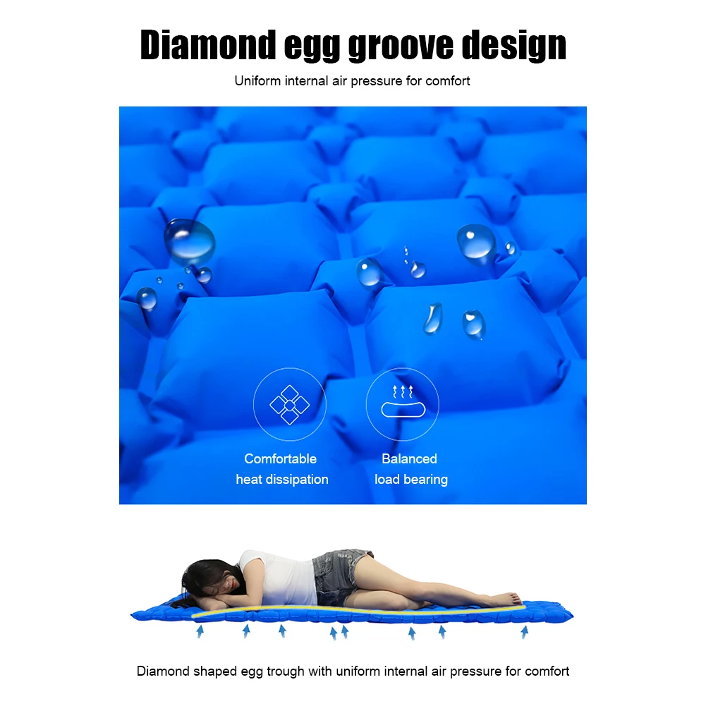 

Waterproof Tent Camping Mat Inflatable Hiking Portable Travel Sleeping Pad Folding Bed Ultralight Mattress Cushion