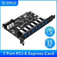orico usb 3 0 superspeed 7 port pci e express card with a 15pin sata power connector pcie adapt