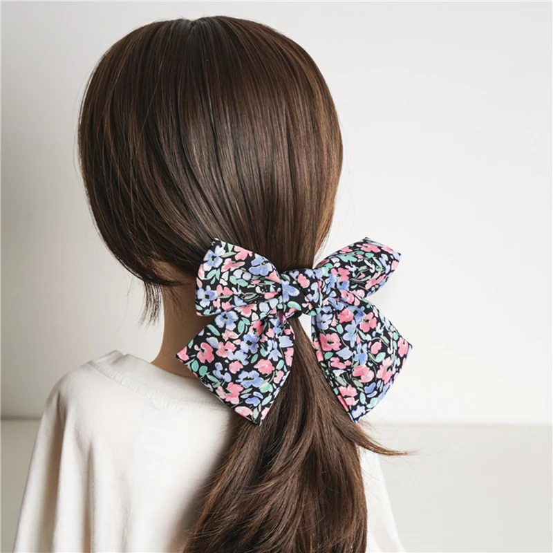 

Big Large Bow Women Girls Hair Clip Hair Accessories Floral Barrettes Oversized Spring Clip Two Layer Butterfly Hairpins Hot