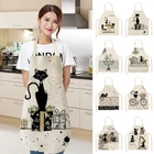 Фартуки 1 шт. фартуки с мультяшным принтом кота фартуки с регулируемым шейным ремешком женские фартуки шеф-повара для мальчиков и девочек домашние фартуки для готовки