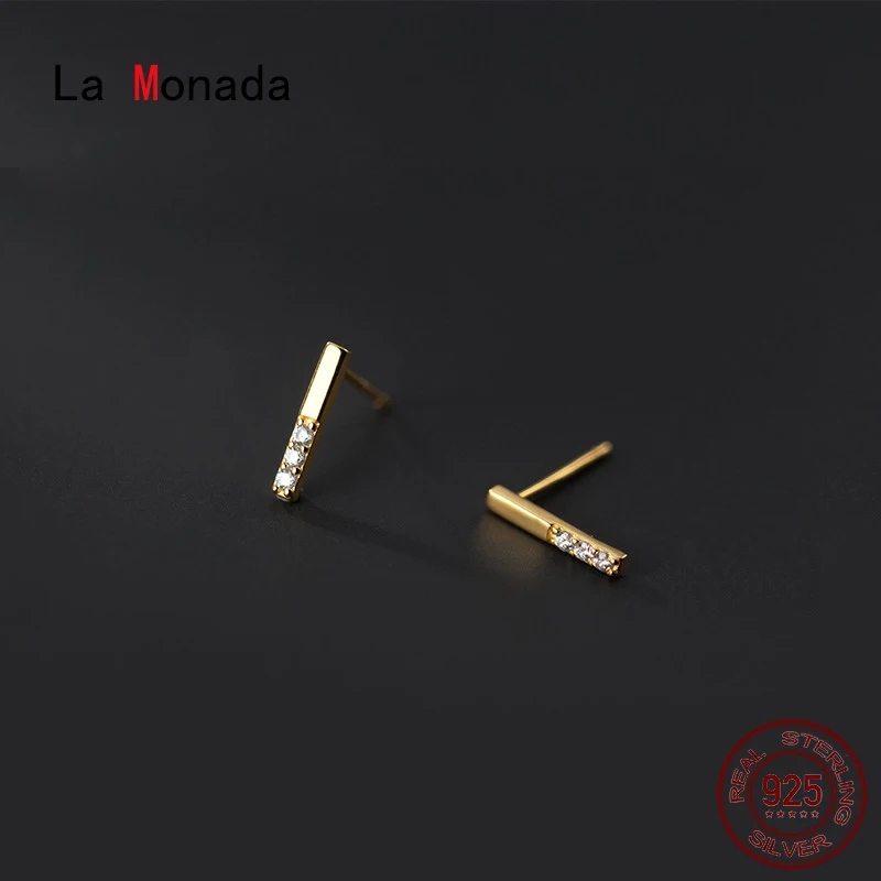 

La Monada Womens Earrings Silver 925 Ear Piercing 925 Silver Earrings For Women Stick Silver Stud Earrings Small Student