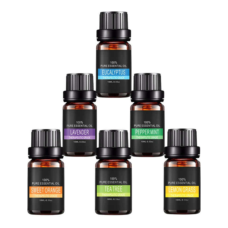 

100% Pure Natural Essential Oils for Aromatherapy Diffusers Lavender Mint Lemon Water Soluble Relieve Stress Essential Oil 10ml