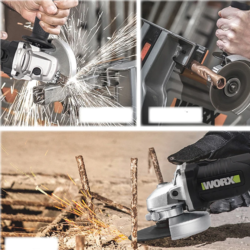 WORX Brushless Angle Grinder 20V 4Ah WU808 Rechargeable Power Share Platform Battery Multi-function Polishing Cutting | Инструменты