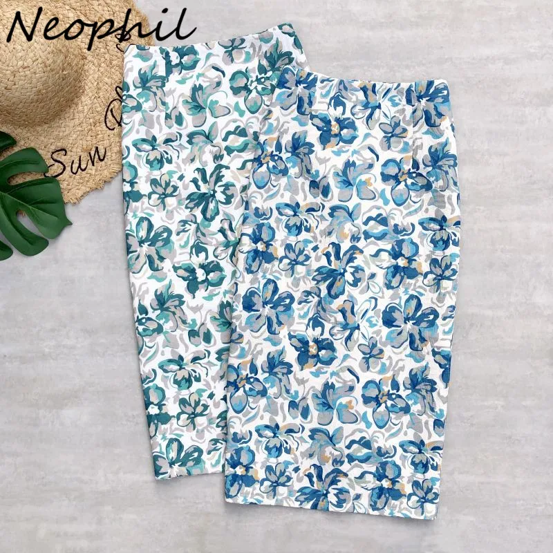 

Neophil 2021 Summer Women Jacquard Floral Printed Midi Pencil Skirts Fashion High Waist Bodycon Prairie Chic Skirt Saia S21501