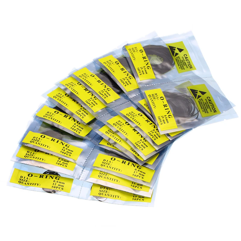 0.5/0.6/0.7mm O Ring Round Watch Back Gasket Rubber Seal Washers Set Replacement Back Seal Cover Gaskets Watch Repair Tool
