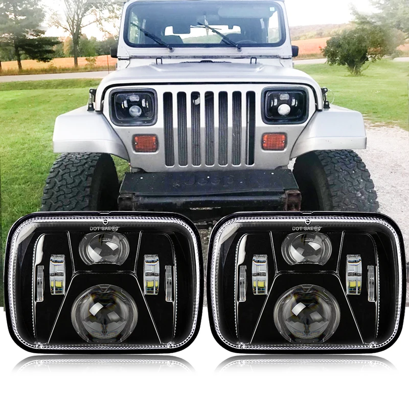 

Прямоугольный светодиодный налобный фонарь для jeep Cherokee XJ 5x7 дюймов, 6x7, квадратный светодиодный налобный фонарь для грузовиков