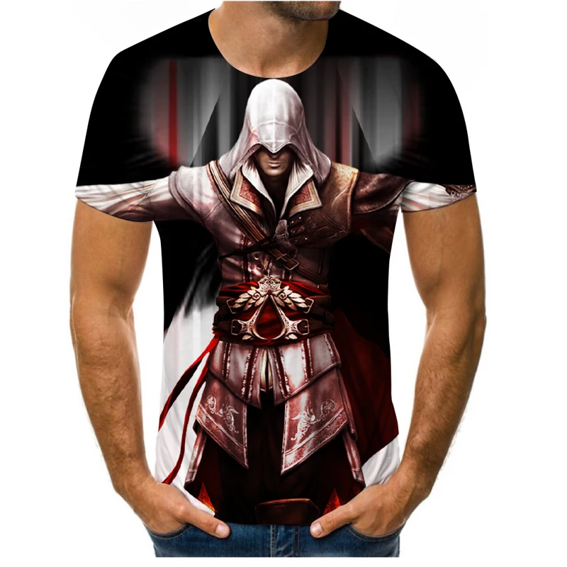 

Game series Assassin men's T-shirt summer personality 3D printing T-shirt oversized T-shirt stylish and handsome